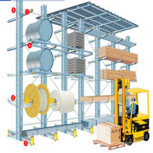 High storage density storage outdoor cantiliver scaffolding rack shelf